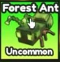 Actual Forest Ant Index card with its Uncommon label